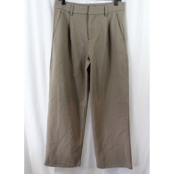 NWT Shinestar Womens Taupe Pleated Wide Leg Dress Pants M - Picture 1 of 6